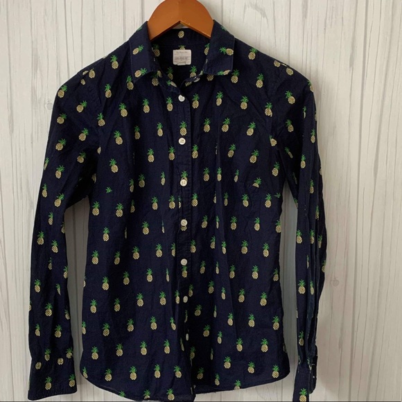 J. Crew Tops - J. Crew button up top with pineapples size XS